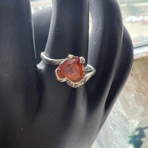 Heart shape 925 ring .